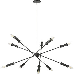Potiss 10 Light 41 inch Matte Black Chandelier Ceiling Light
